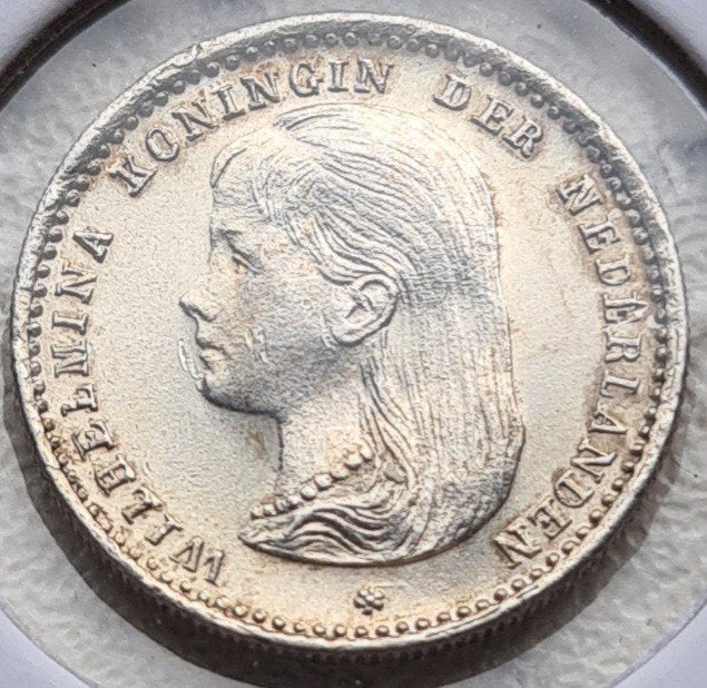 TOP 10 cent 1892 #1, Postzegels en Munten, Ophalen of Verzenden, Koningin Wilhelmina, 10 cent, Zilver