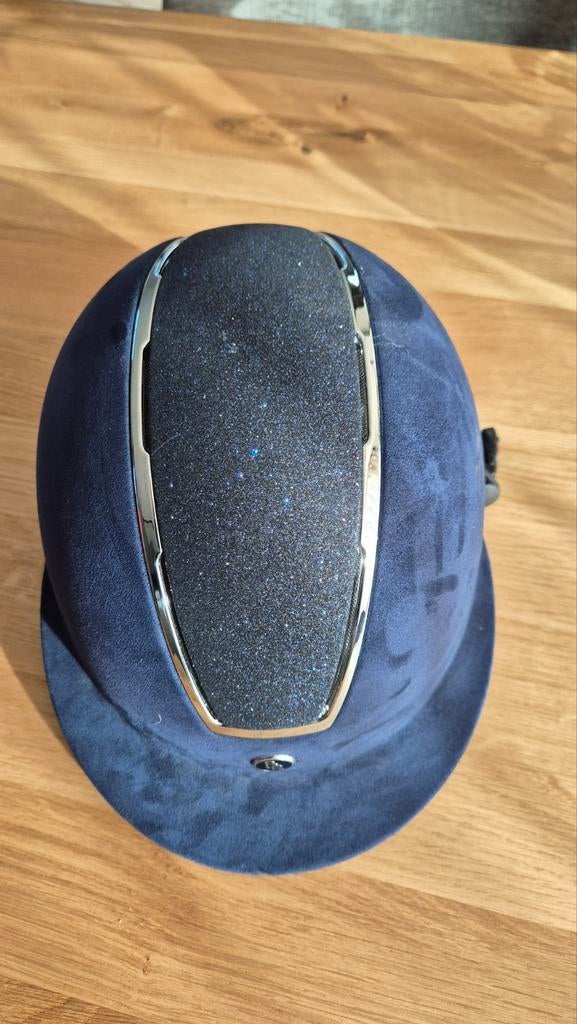 BR cap, donkerblauw zilver, maat S, Dieren en Toebehoren, Paardrijkleding, Kinderen, Dressuur, Ophalen of Verzenden, Zo goed als nieuw