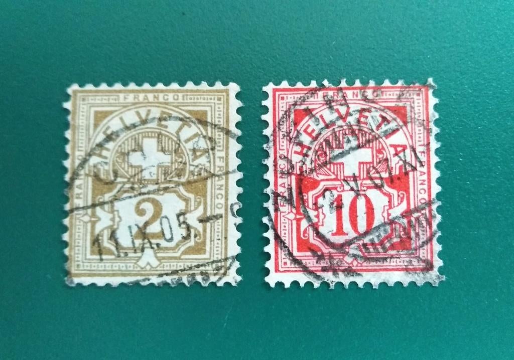 Zwitserland : 1882 Zwitsers kruis #50/54 gestempeld, Verzenden