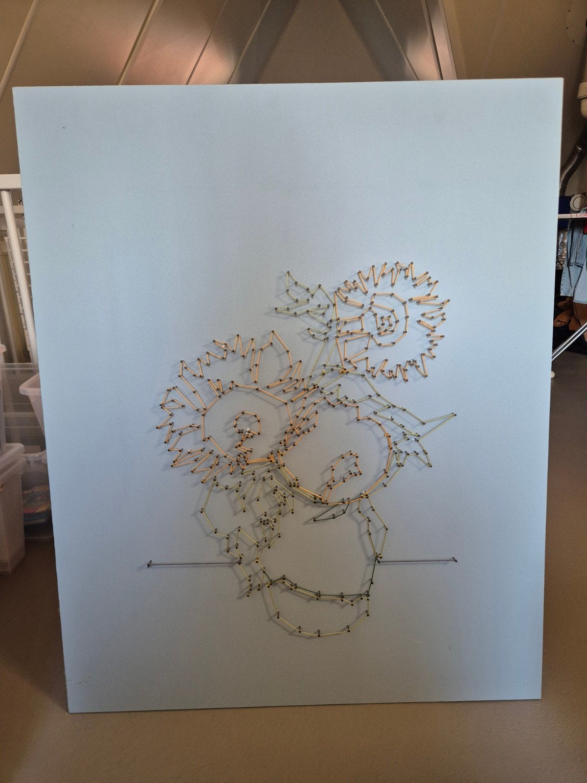 schilderij/plaat de zonnebloemen handgemaakt, Ophalen, Schilderij