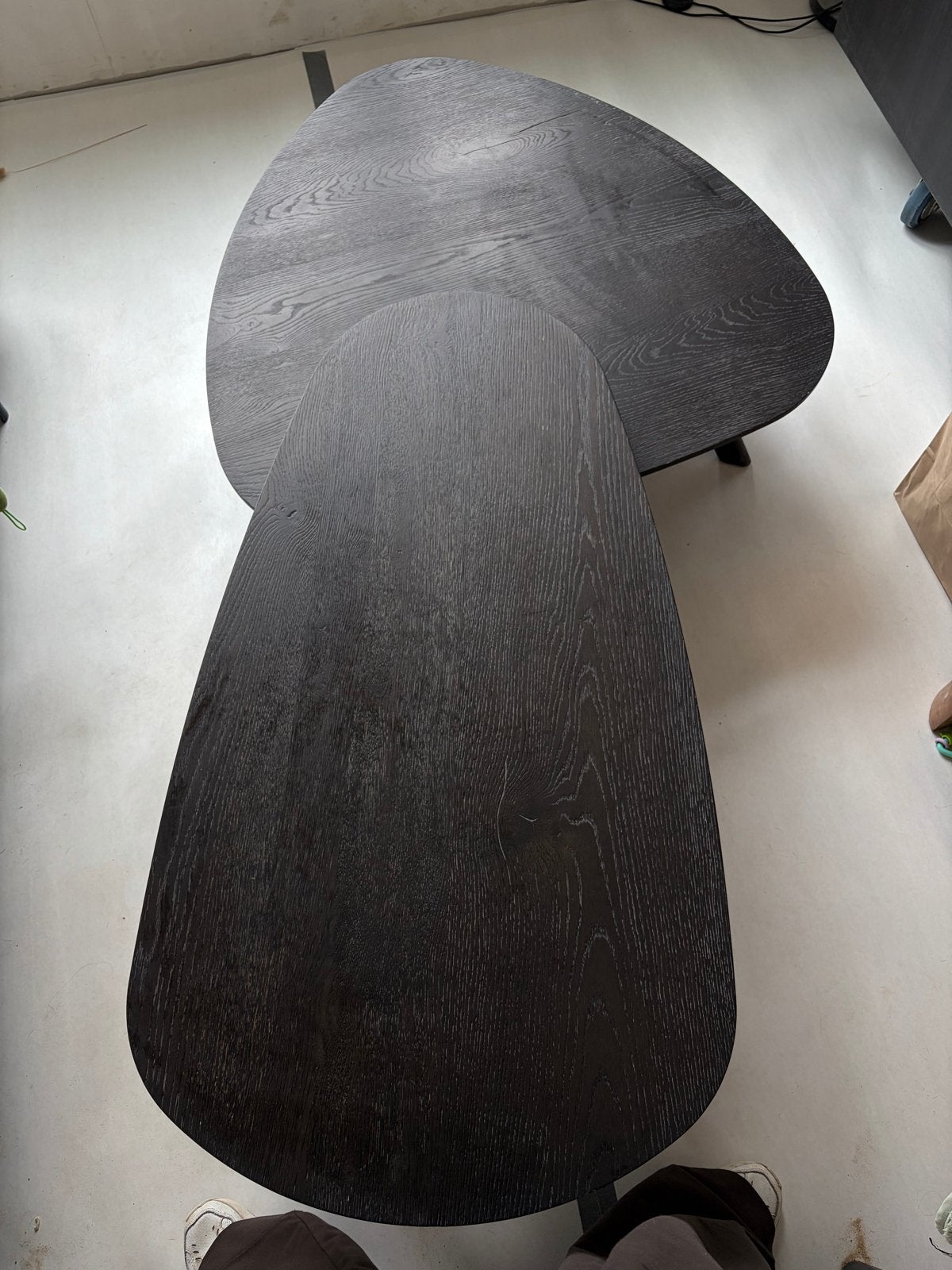 Set van 2 organische salontafels - Zwart hout, Ophalen, Gebruikt, 100 tot 150 cm, 50 tot 100 cm
