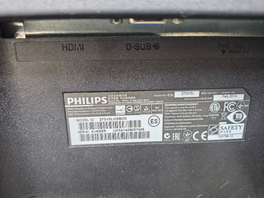 Foto 5 van Philips 273V5L monitor, uit februari 2014.