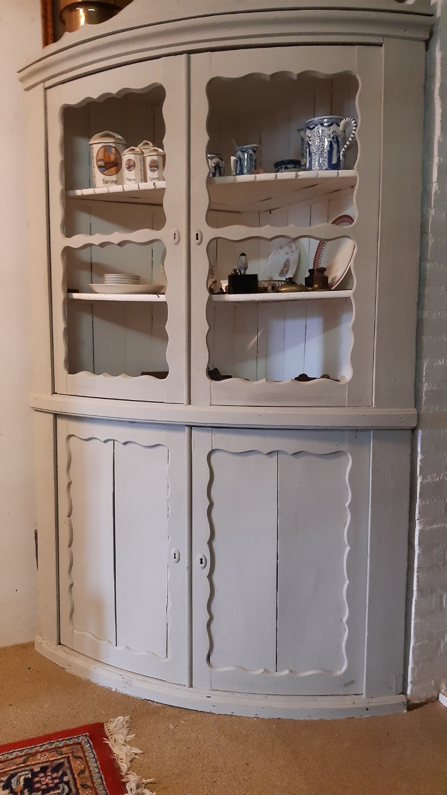 oude hoekkast, Huis en Inrichting, Kasten | Buffetkasten, Ophalen, Gebruikt, 50 tot 100 cm, Glas