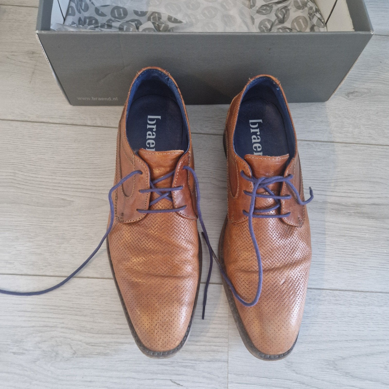 Braend leren herenschoenen  | 42 | zo goed als nieuw, Bruin, Braend, Ophalen of Verzenden, Zo goed als nieuw