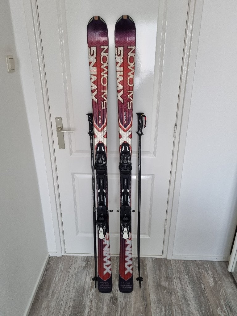 Salomon X-Wing ski's met stokken en reistas - Unisex, Ophalen, 160 tot 180 cm, Gebruikt, Salomon
