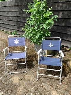 inklapbare tuinstoelen, kampeer- of camping, Ophalen, Zo goed als nieuw, Aluminium, Inklapbaar