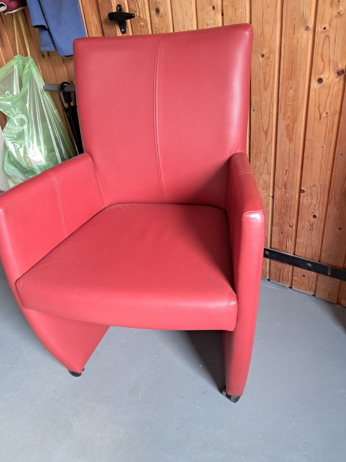 Fauteuil bordeaux rood, Ophalen, Zo goed als nieuw, 75 tot 100 cm, 50 tot 75 cm