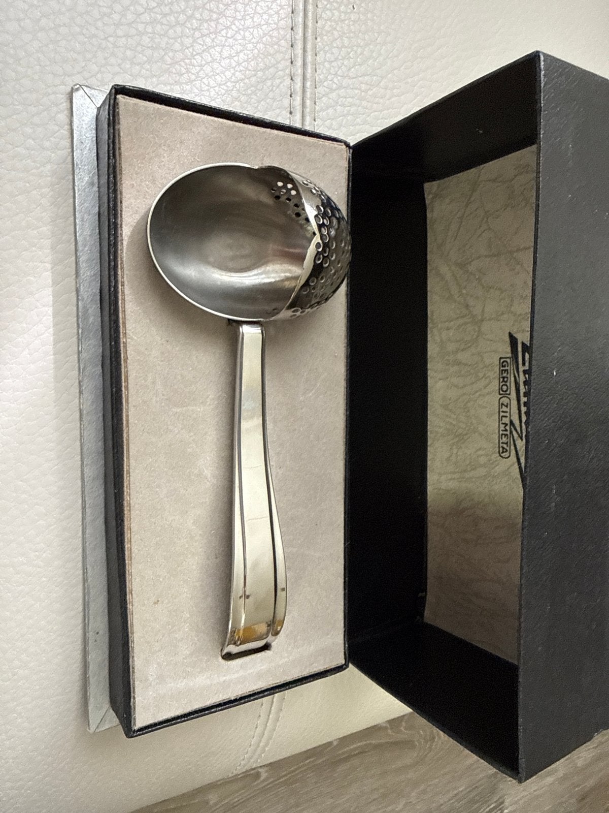 Gero Zilmeta Theezeef in originele doos, Ophalen, Zilver