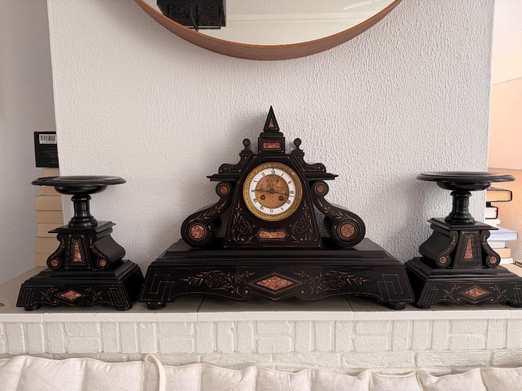Antieke Franse schouw penduleset, Ophalen