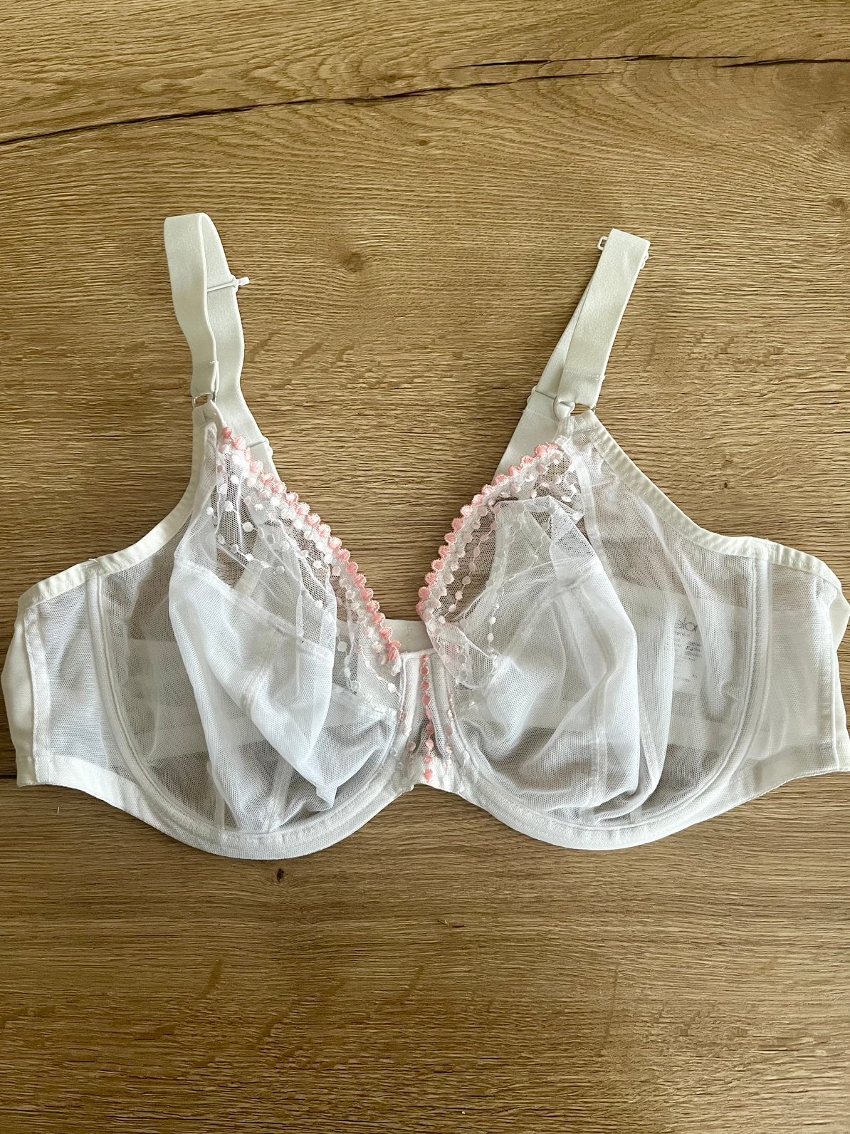 Elomi 100F full cup wit met roze borduur, Kleding | Dames, Wit, Ophalen of Verzenden, BH