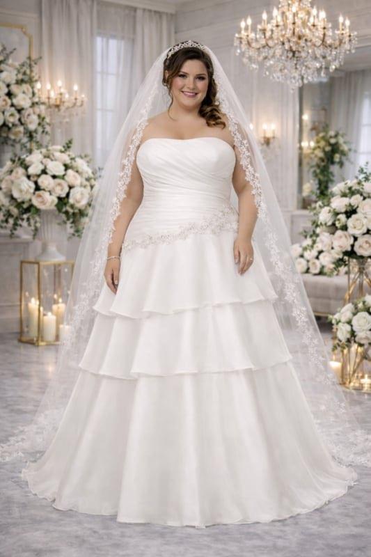 Grote maten prinsessen trouwjurk maat 50-52-54 SALE, Ophalen, Nieuw, Wit, Trouwjurk