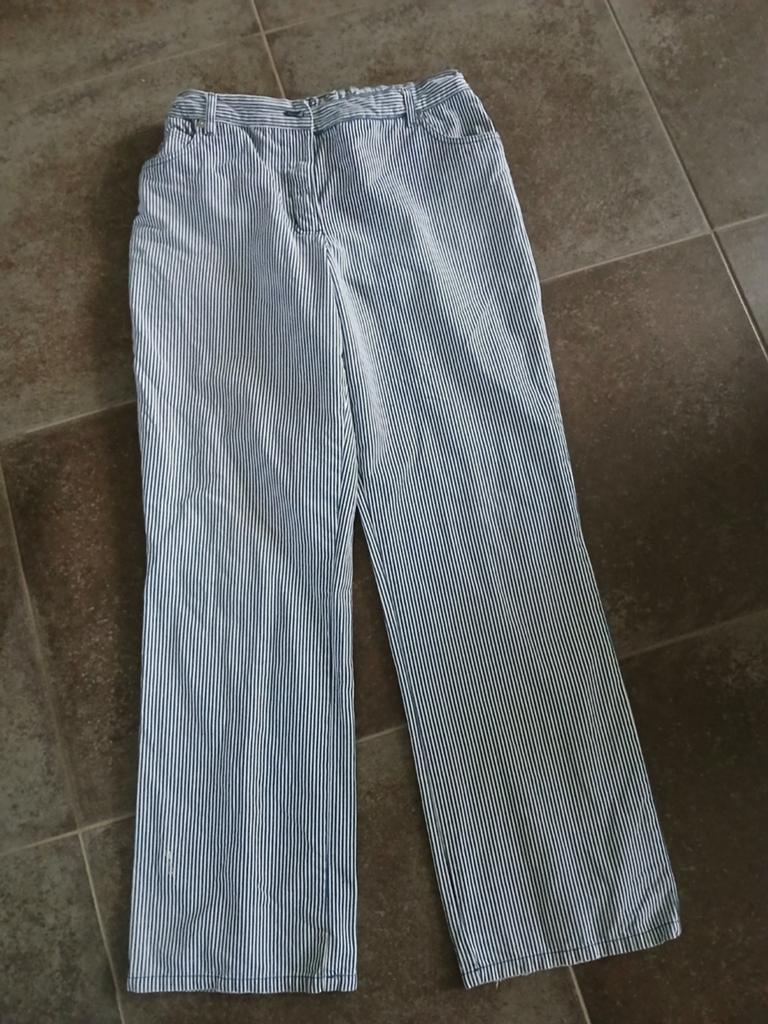 Een mooie Ulla Popken broek/jeans met streep in maat M/L., Ophalen, Blauw, Maat 46/48 (XL) of groter, Ulla Popken