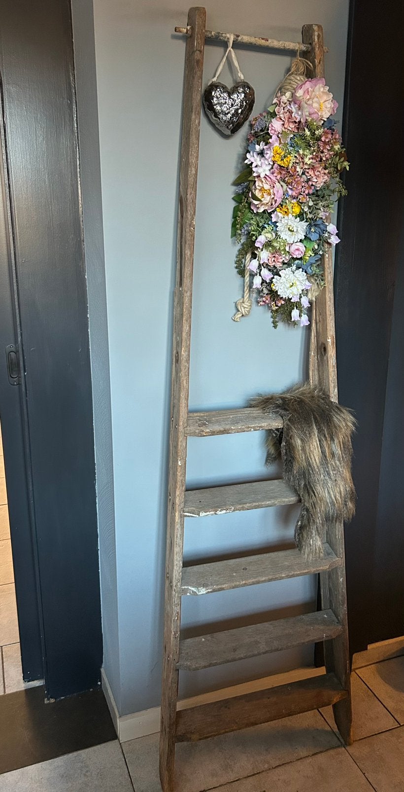 Oude houten schildersladder - 190 cm, 5 treden, Ophalen, Gebruikt