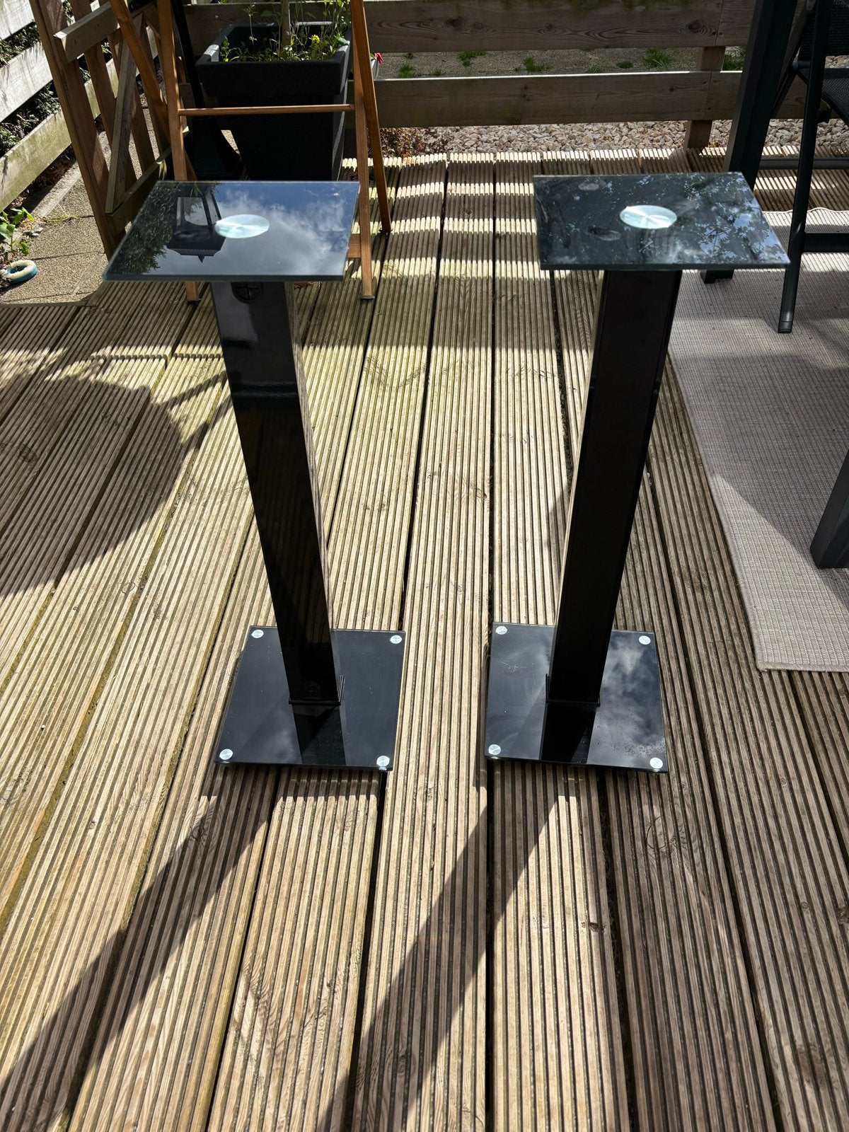 Speaker standaarden hoogglans zwart met kabeldoorvoer, Audio, Tv en Foto, Luidsprekers, Overige typen, Zo goed als nieuw, Minder dan 60 watt
