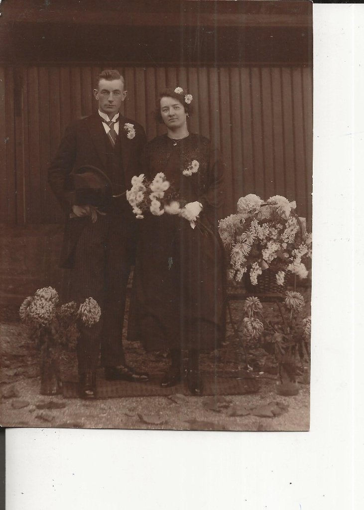 Westland Onbekend bruidspaar Fotokaart 15-10 cm, Ophalen of Verzenden, Voor 1920, Ongelopen, Zuid-Holland