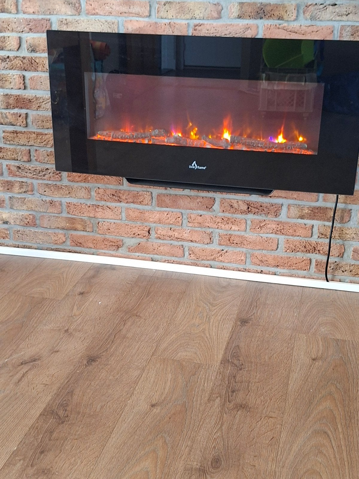 Elektrische Wandhaard met Vlam effect, Huis en Inrichting, Haarden, Ophalen, Zo goed als nieuw, Hangende haard, Elektrische haard