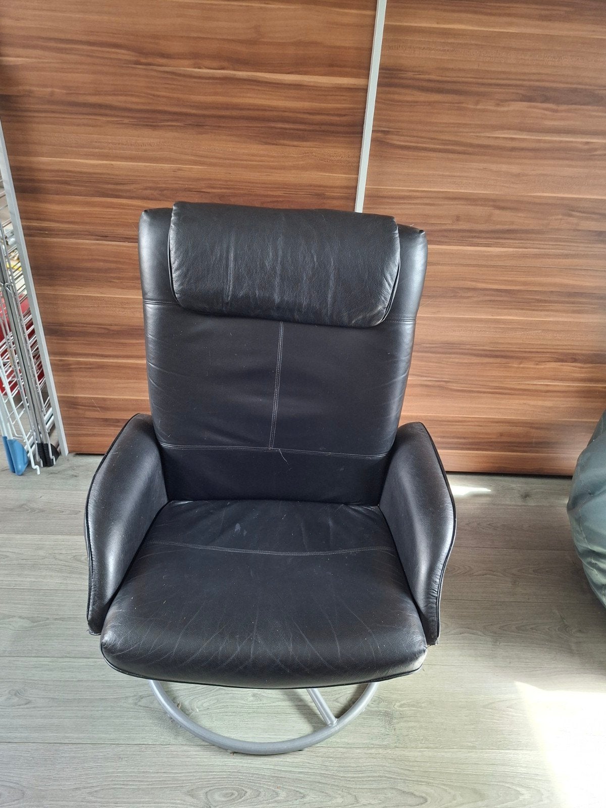 Leren draaistoel IKEA, verstelbare rugleuning, Huis en Inrichting, Fauteuils, Ophalen, Gebruikt, 50 tot 75 cm, Leer