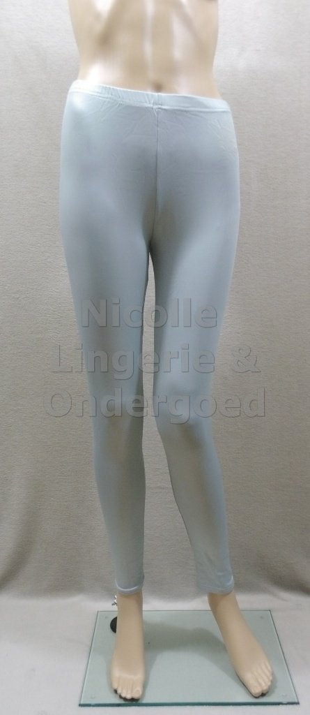 Legging Leather Look Zilvergrijs One Size Wetlook (012), Legging, Nieuw, Ophalen of Verzenden, Grijs