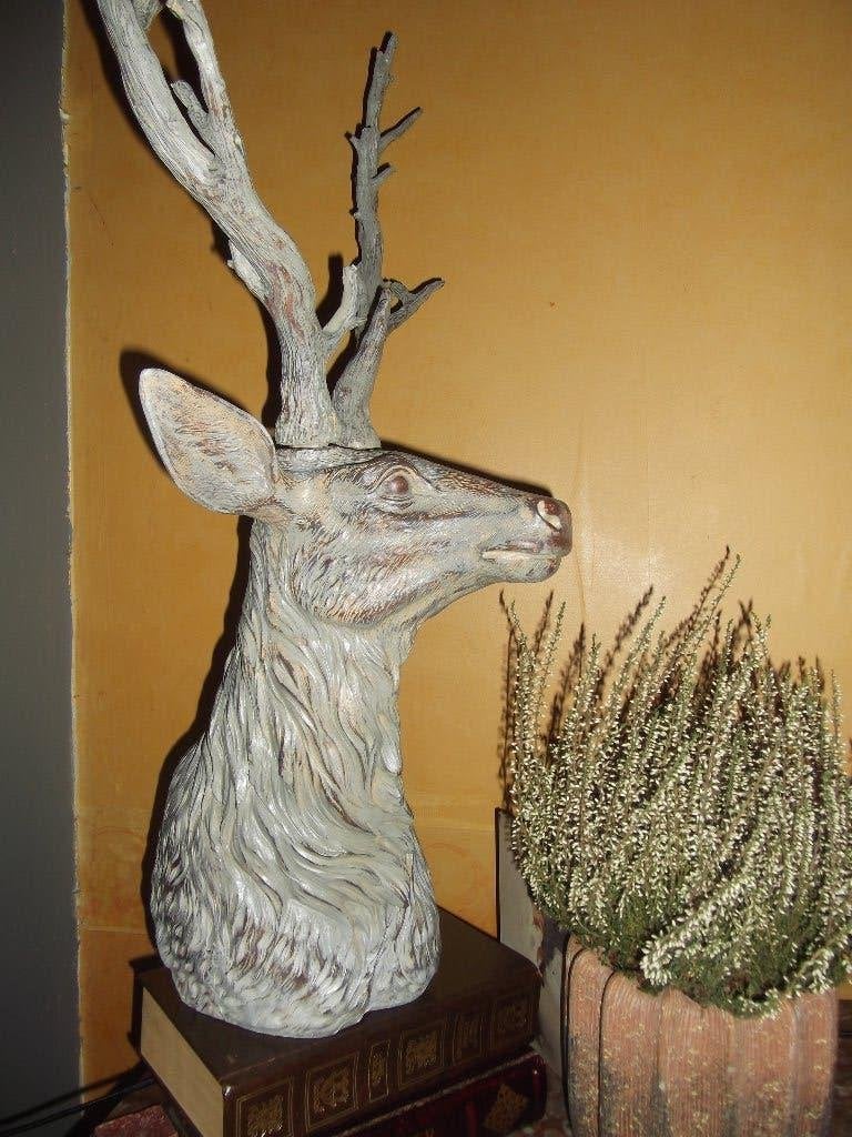 *Prachtige landelijke buste beeld borstbeeld hert*, Antiek en Kunst, Kunst | Beelden en Houtsnijwerken, Ophalen, Buste, 50 - 100 cm