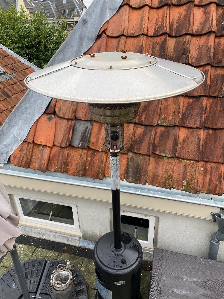 krachtige Eurom THG14000 zwarte terrasverwarmer op gas, Ophalen, Gebruikt, Gas, Vloer