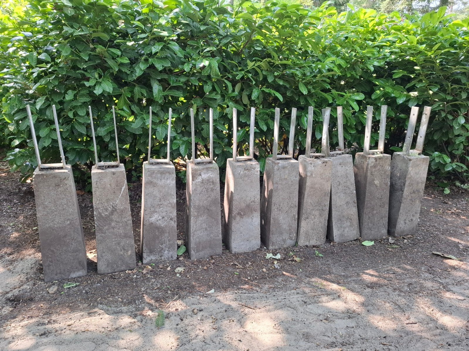 Beton poer met metalen beugels 10 stuks, Ophalen, Gebruikt, Overige typen