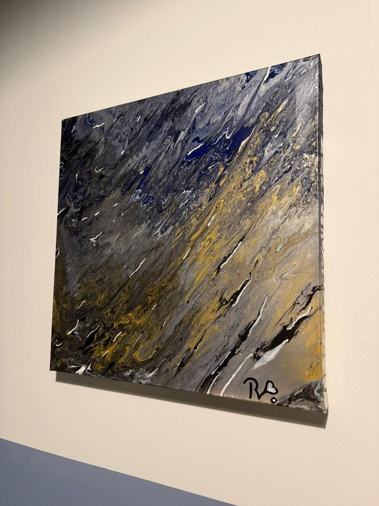 Schilderij acryl gegoten 50x50, Antiek en Kunst, Ophalen of Verzenden