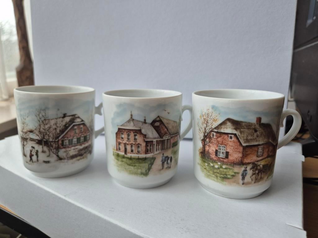 Vintage Kronester Bavaria Porseleinen Kopjes - Boerderij Mot, Antiek en Kunst, Antiek | Servies los, Ophalen of Verzenden