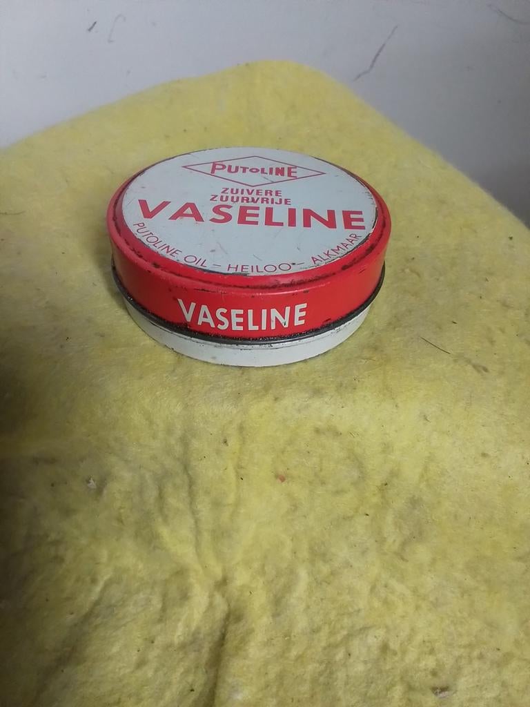 14765) mooi oud blikje VASELINE  /PUTOLINE, Verzamelen, Ophalen of Verzenden, Gebruikt, Verpakking