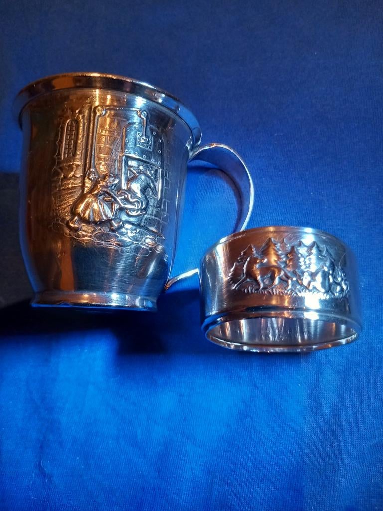 Gero verzilverd kinderbeker, servetring,  Roodkapje, Antiek en Kunst, Ophalen of Verzenden