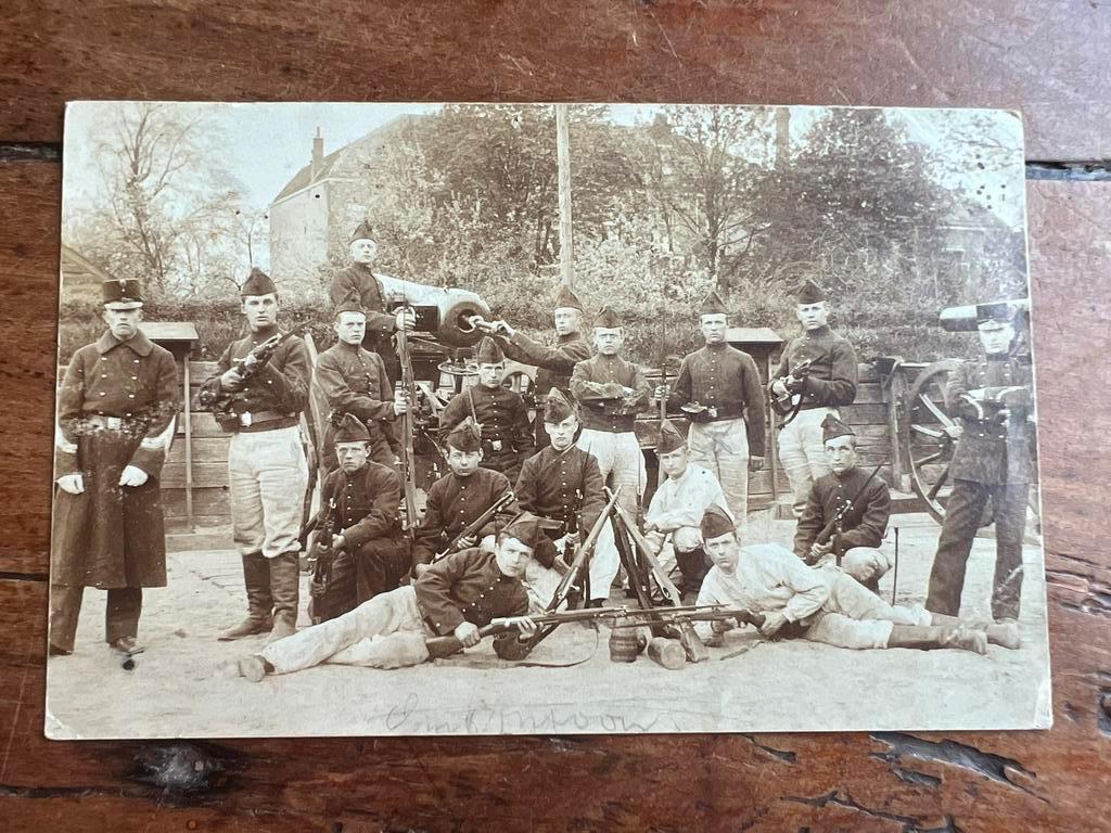 Foto Mobilisatie Vestingartillerie 12 cm kort Bajonet, Mes of Dolk, Ophalen of Verzenden, Nederland