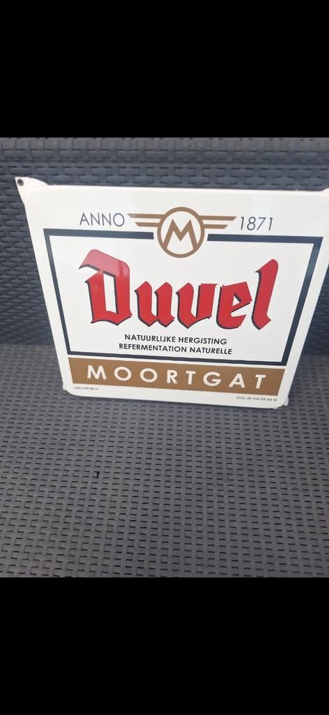 Emaille duvel, Ophalen of Verzenden, Zo goed als nieuw, Reclamebord