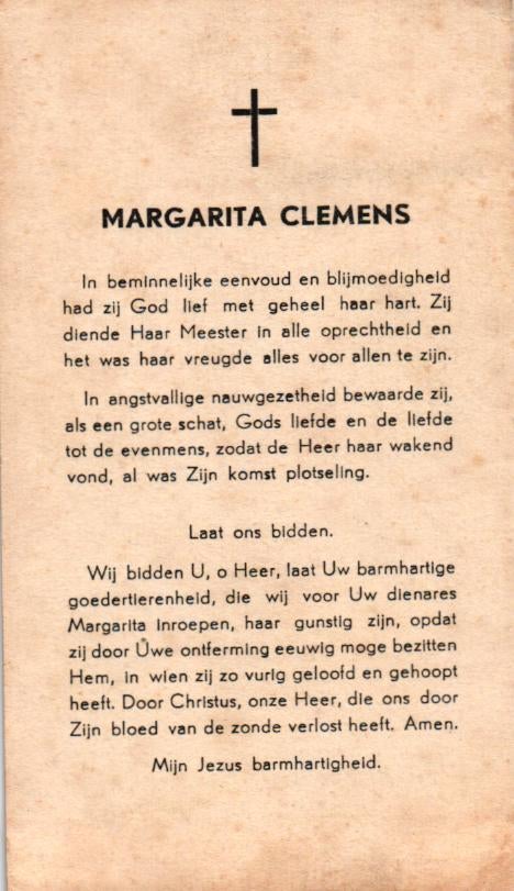 Clemens Margarita (Beesel ?), Ophalen of Verzenden