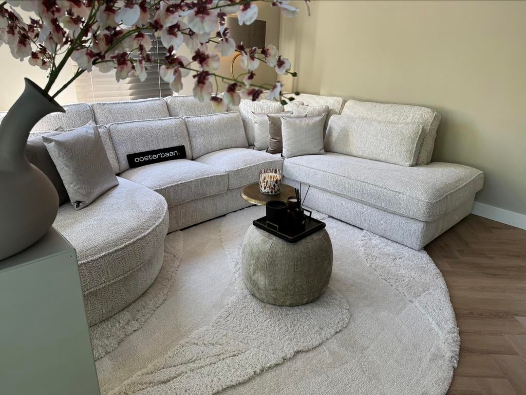 Luxe Velvet Teddy U-bank Pocket Round 175x375x250cm NIEUW, Info@oosterbaanwonen.nl, Venus 31 8448CE Heerenveen, Hoekbank, Oosterbaan Wonen