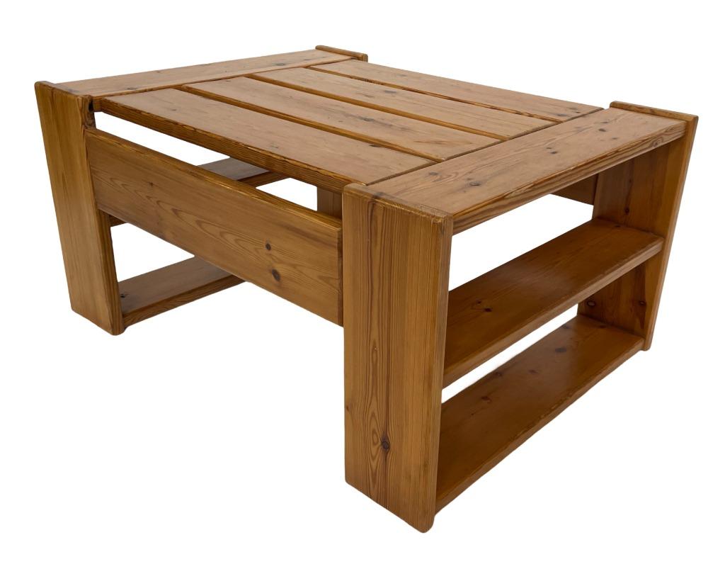 Vintage Salontafel Pinewood Design Jaren 70 Coffee Table, Ophalen, Gebruikt, 50 tot 100 cm, Grenenhout