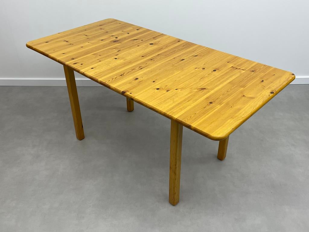 Vintage uitschuifbare eettafel massief grenen, Huis en Inrichting, Woonaccessoires | Spiegels, Ophalen, Gebruikt, Rechthoekig
