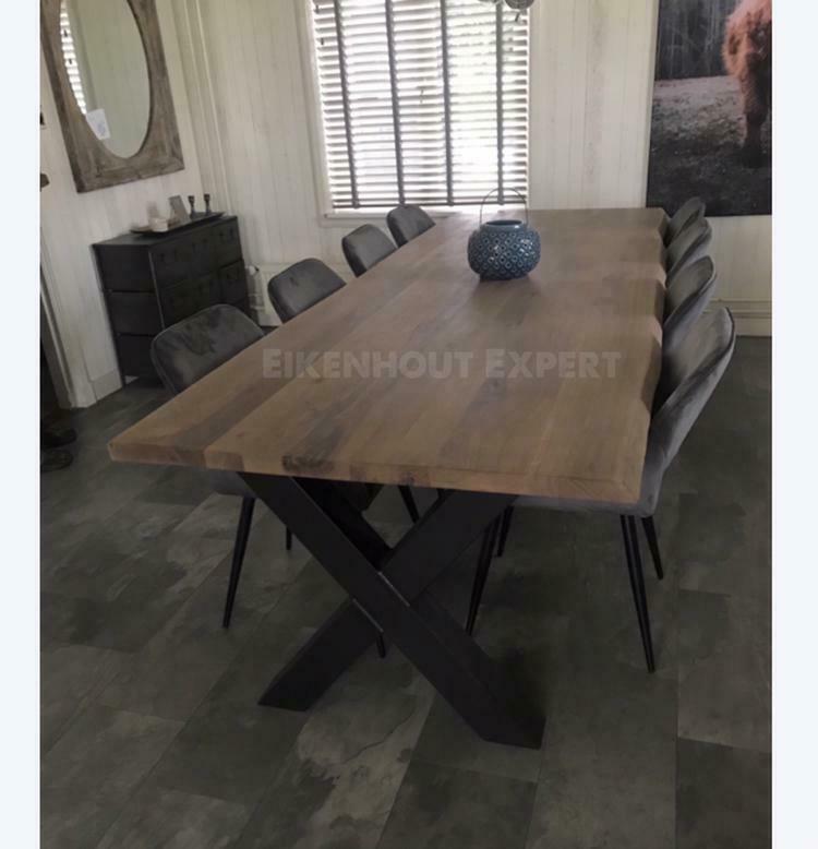 Foto 5 van Eiken Boomstam Eettafel Tafel Eikenhout BINNEN 1WEEK BEZORGD
