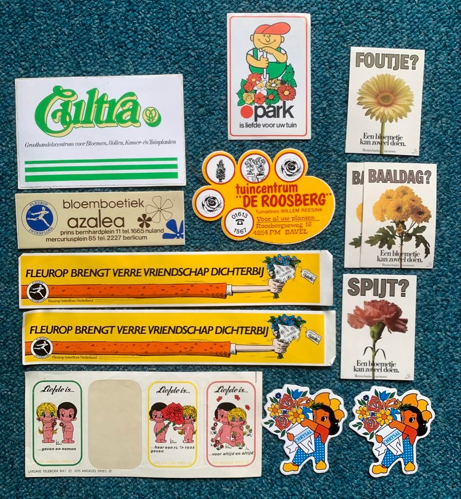 Vintage Bloemen Stickers en Reclame, Ophalen of Verzenden, Zo goed als nieuw, Dier en Natuur