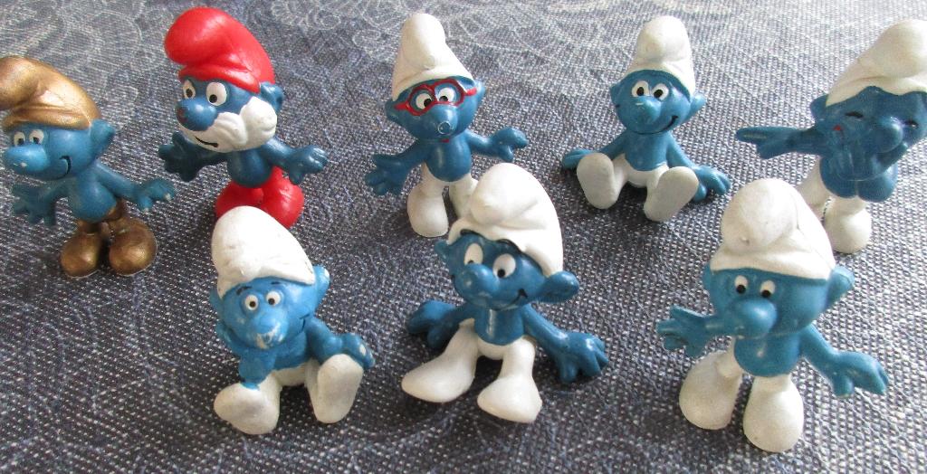 8 leuke vintage smurfen voor de verzameling, Verzamelen, Smurfen, Ophalen of Verzenden, Gebruikt, Verschillende Smurfen, Poppetje, Figuurtje of Knuffel
