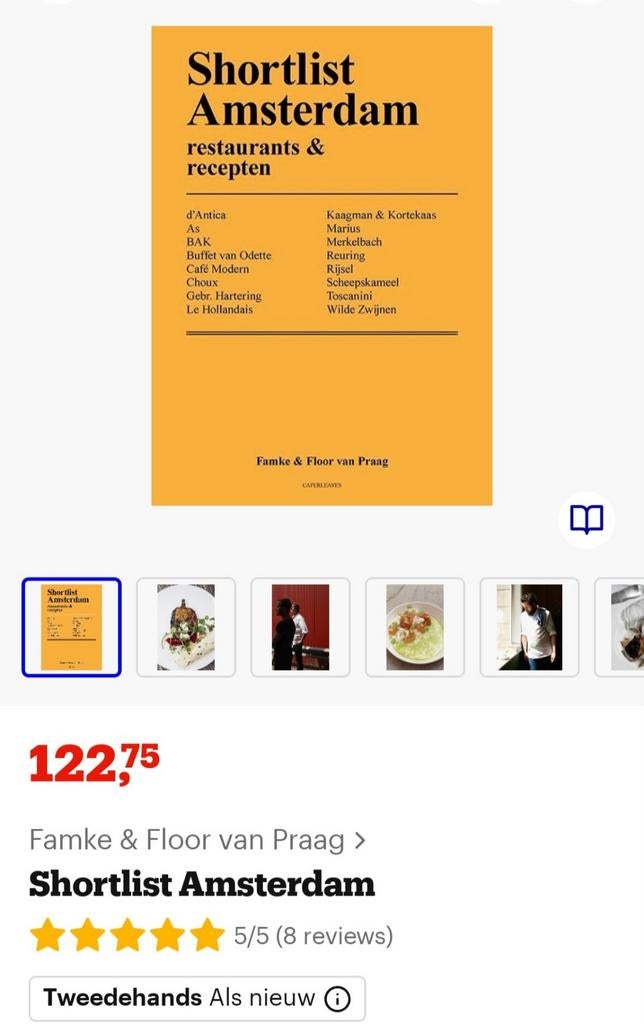 Shortlist Amsterdam - Restaurants & Recepten, Boeken, Kookboeken, Gezond koken, Ophalen of Verzenden, Zo goed als nieuw, Hoofdgerechten
