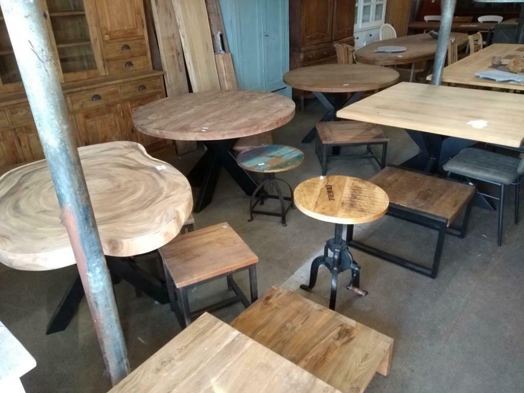 eettafel tafelop maat rond vierkant rechthoek ovaal boomstam, Hesselingendijk 1 Steenwijkerwold, Nieuw, Vijf personen of meer