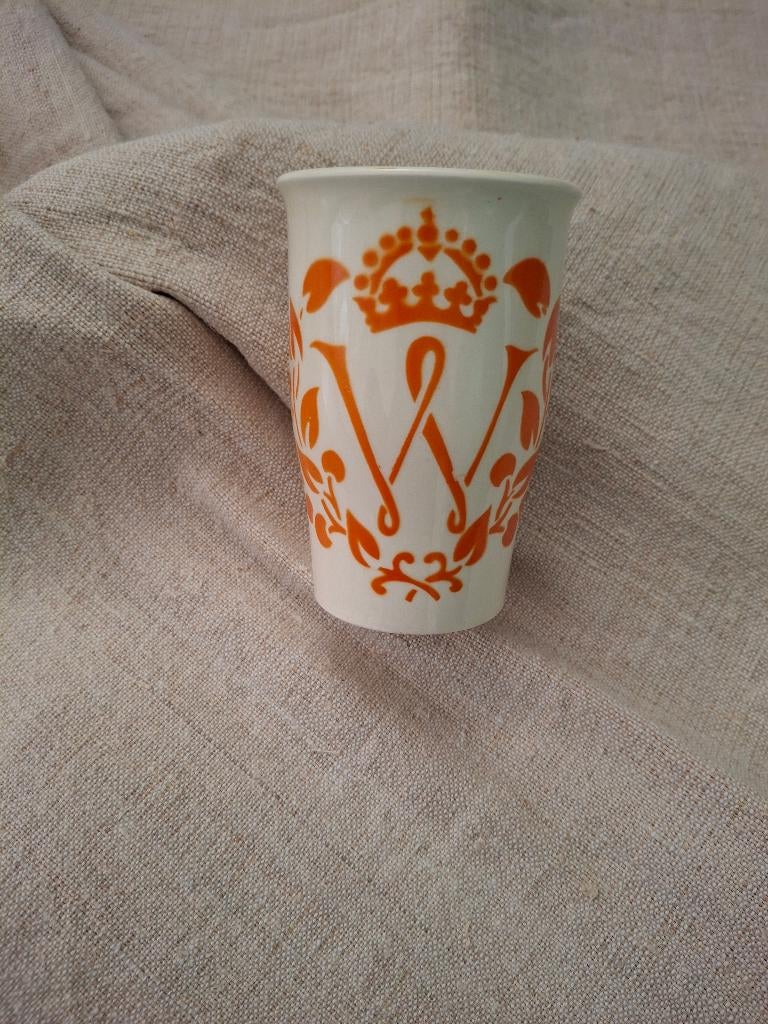 Beker 40 jarig jubileum Wilhelmina, Verzenden, Zo goed als nieuw, Nederland, Servies