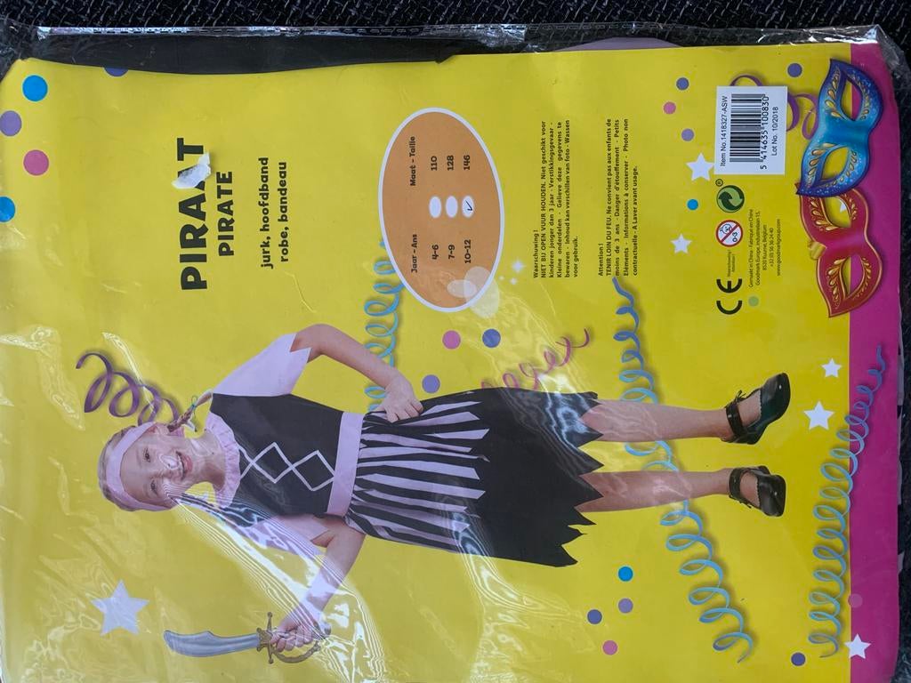Piraten kostuum - Maat 146, Kleding | Heren, Carnavalskleding en Feestkleding, Carnaval, Overige maten, Ophalen of Verzenden, Zo goed als nieuw