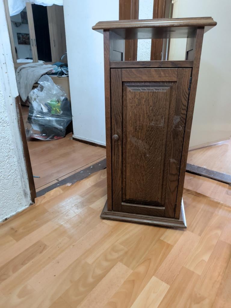 Eiken cd kast, Ophalen, Zo goed als nieuw, 25 tot 50 cm, Minder dan 100 cm