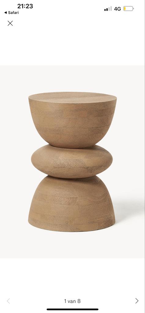 Benno bijzettafel mango hout - WESTWING, Huis en Inrichting, Stoelen, Ophalen of Verzenden, Gebruikt, Bruin, Hout