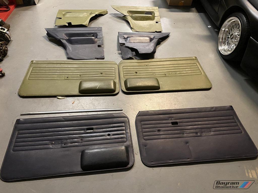 Bmw E21 deurpanelen set blauw groen 323i interieur 3-serie, Auto-onderdelen, Interieur en Bekleding, Ophalen, Gebruikt, -, -