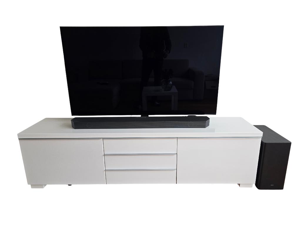 IKEA Besta Burs TV Meubel / Kast HOOGGLANS WIT - NIEUWSTAAT, Zo goed als nieuw, Minder dan 100 cm, 25 tot 50 cm, Ophalen