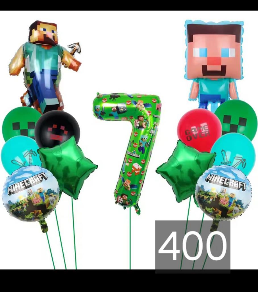 Minecraft Ballonnen Set - Nieuw!, Ophalen of Verzenden, Nieuw, Versiering, Verjaardag
