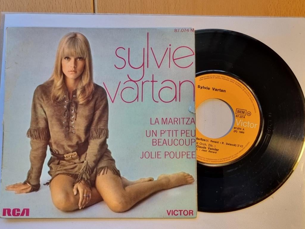 single Sylvie Vartan LA MARITZA mooie maxi single uit 1968, Gebruikt, 7 inch, Single, Ophalen of Verzenden