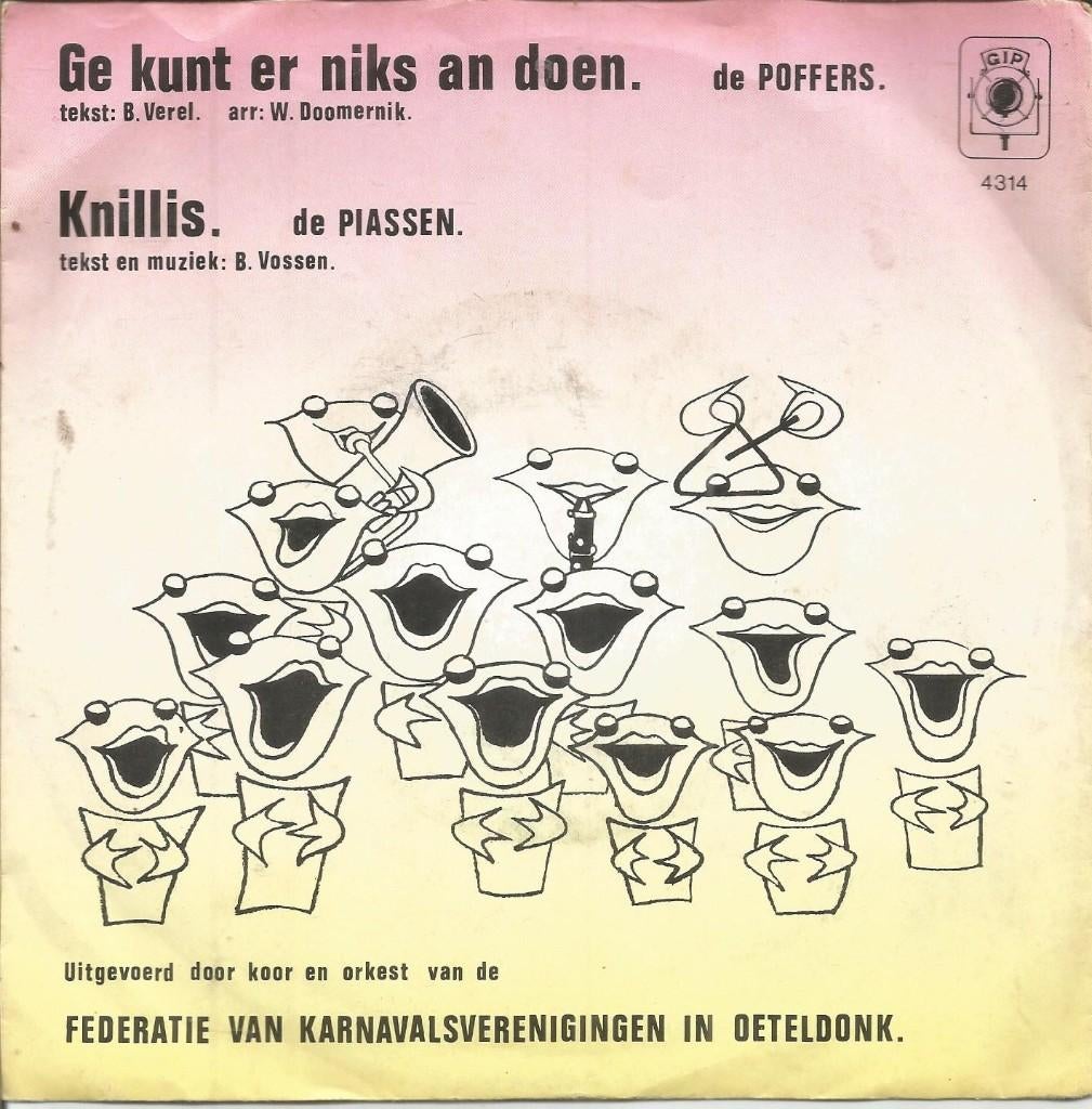 De Piassen – Knillis (OETELDONK 1980), Cd's en Dvd's, Ophalen of Verzenden, Zo goed als nieuw, Overige formaten, Levenslied of Smartlap