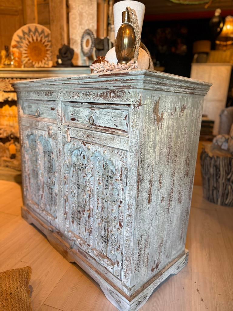 Gaaf India/Ibiza style dressoir, Huis en Inrichting, Kasten | Dressoirs, Ophalen, Nieuw, 25 tot 50 cm